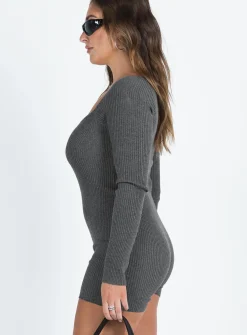 Princess Polly Huttley Knit Romper Grey Sale