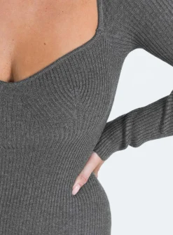 Princess Polly Huttley Knit Romper Grey Sale