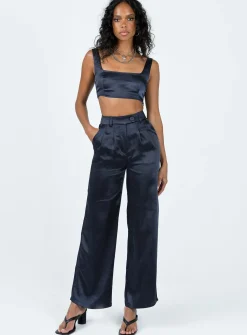 Princess Polly Huxley Satin Set  Navy Hot
