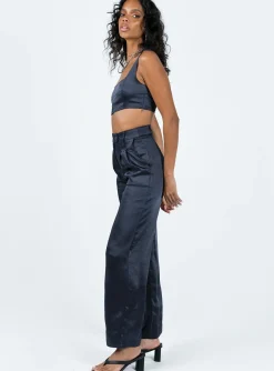 Princess Polly Huxley Satin Set Navy Hot