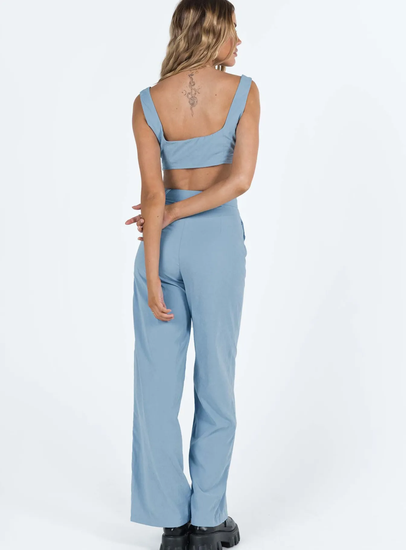 Princess Polly Huxley Set Dusty Blue Hot