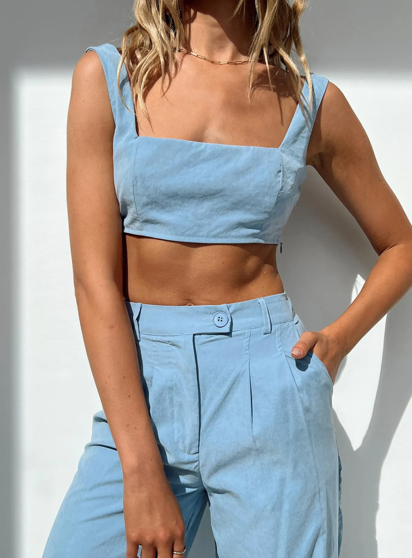 Princess Polly Huxley Set Dusty Blue Hot