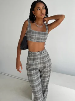 Princess Polly Huxley Setcheck   Grey Sale