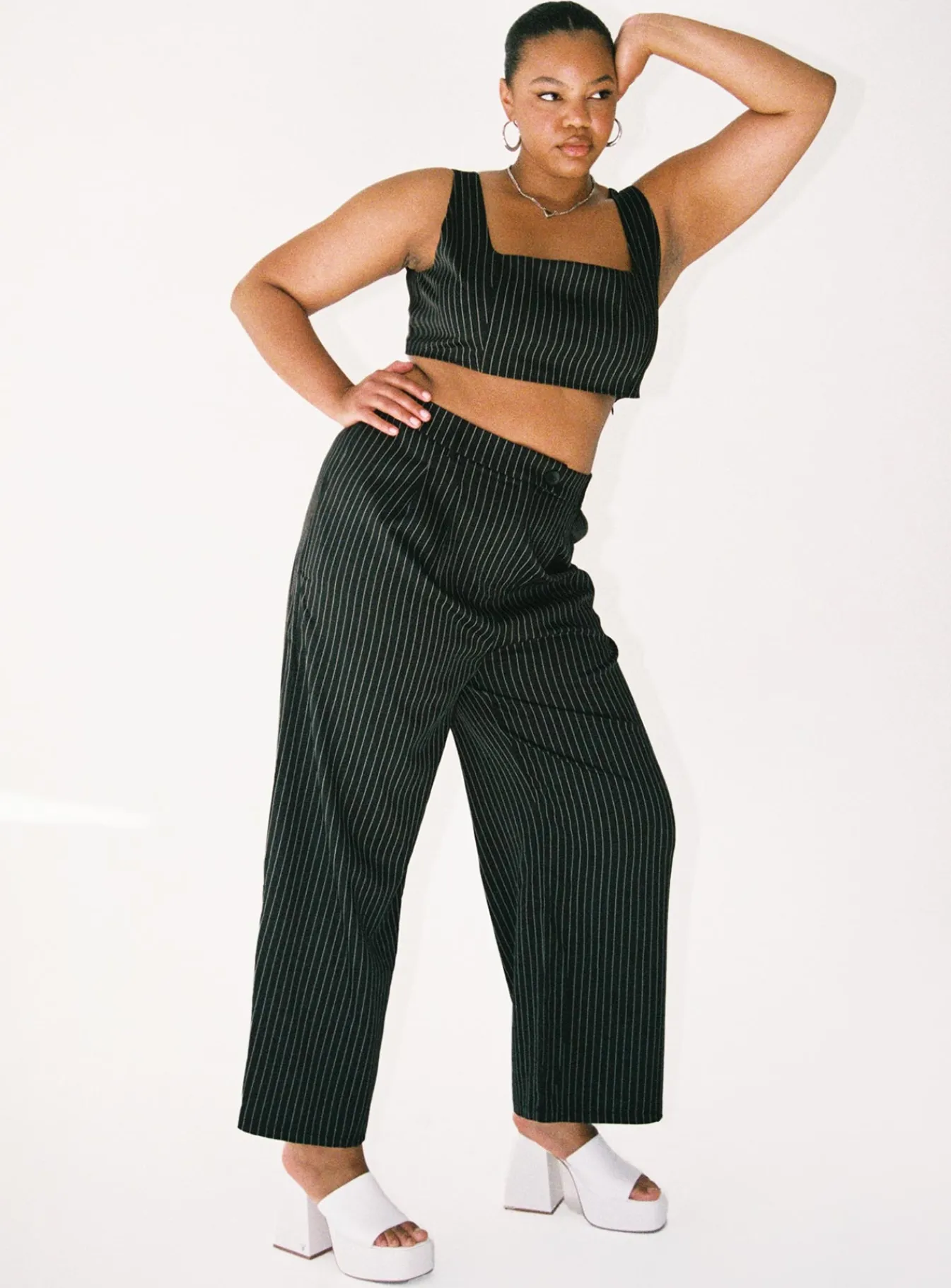 Princess Polly Huxley Setstripe Curve Black Sale