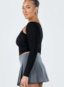 Princess Polly Hyden Long Sleeve Top Black Shop