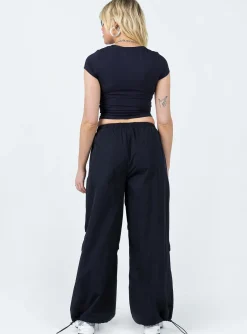Princess Polly Hypnotize Parachute Pants Navy Shop