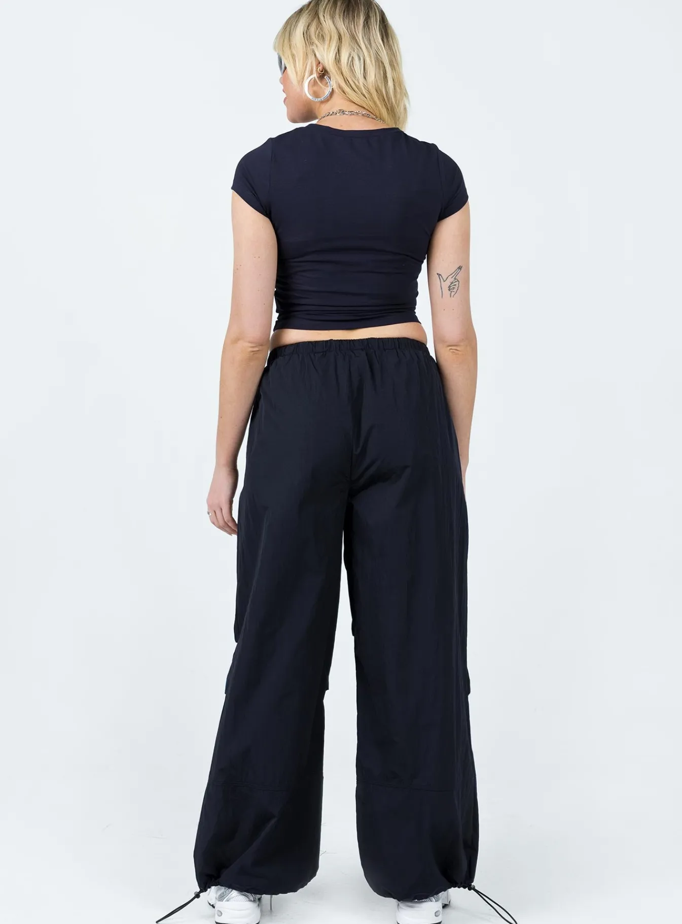 Princess Polly Hypnotize Parachute Pants Navy Shop