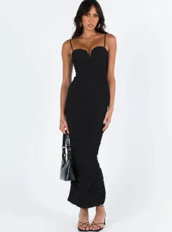 Princess Polly I Want You Maxi Dress  Black Hot