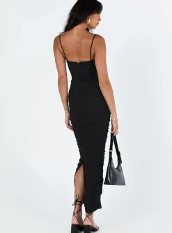 Princess Polly I Want You Maxi Dress  Black Hot