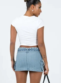 Princess Polly Iconic Cargo Mini Skirt  Denim Discount