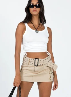 Princess Polly Iconic Cargo Mini Skirt  Beige Clearance