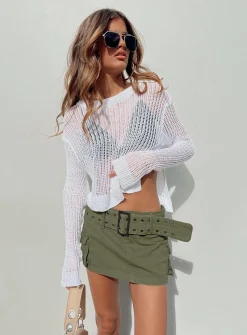 Princess Polly Iconic Cargo Mini Skirt Khaki   Green Hot