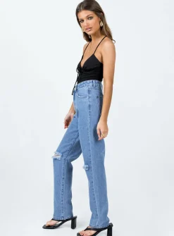 Princess Polly I'M Fine Mom Jeans Mid Wash Denim Store