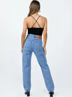 Princess Polly I'M Fine Mom Jeans Mid Wash Denim Store