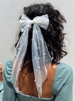 Princess Polly Imi Hair Bow  White New