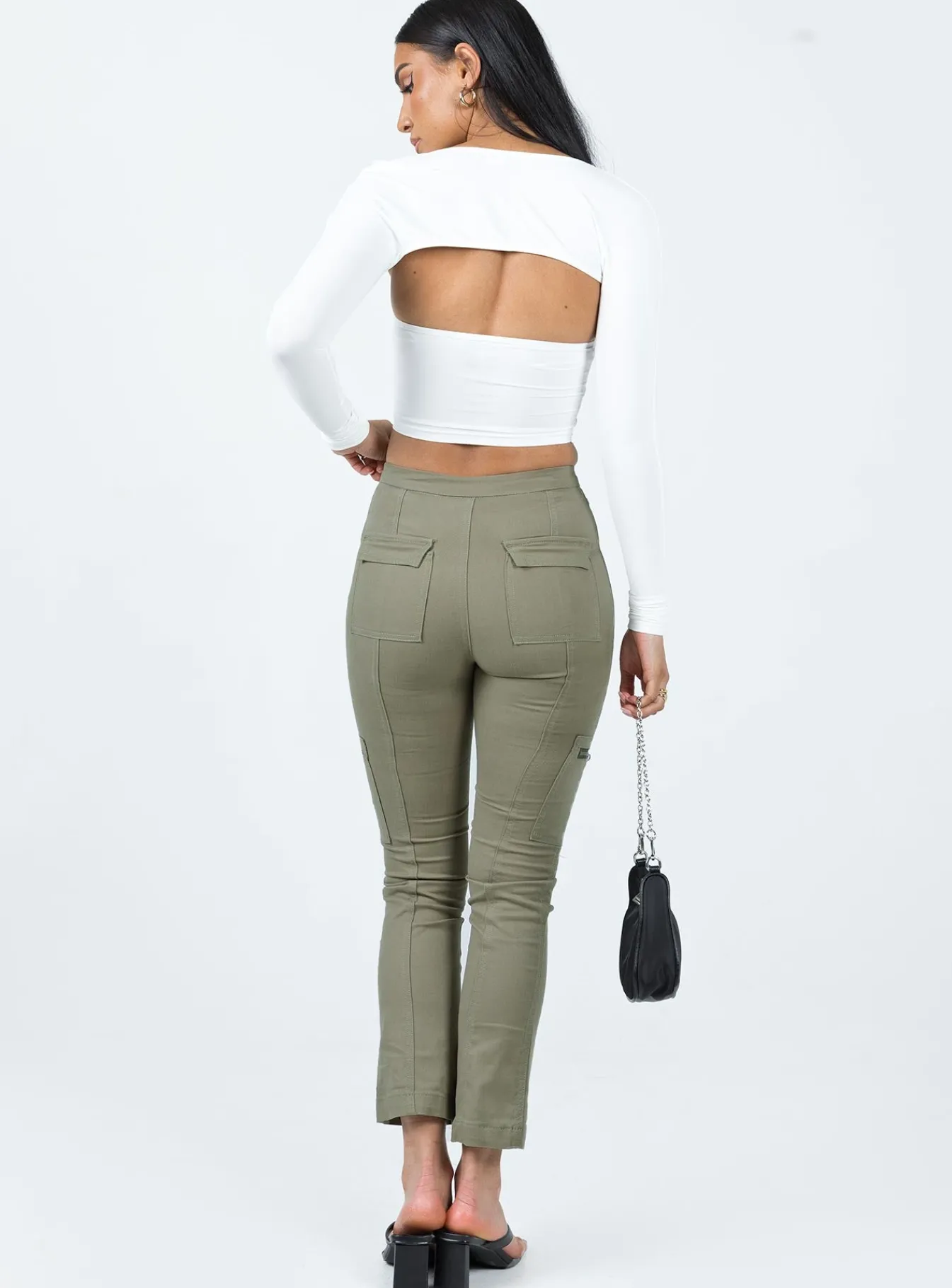 Princess Polly In Line Straight Leg Cargo Pants Green Sale