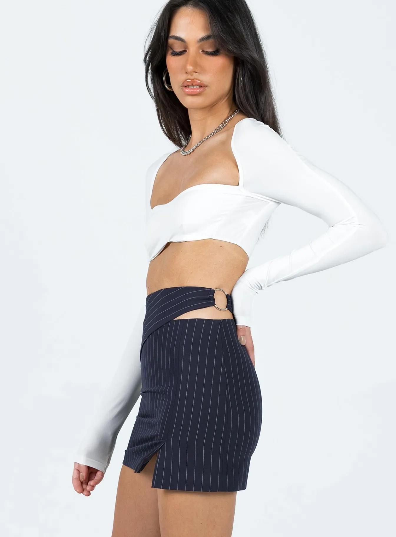 Princess Polly In Pieces Mini Skirtpinstripe Navy Outlet