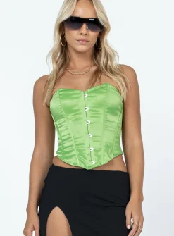 Princess Polly In The Moment Strapless Top  Green Outlet