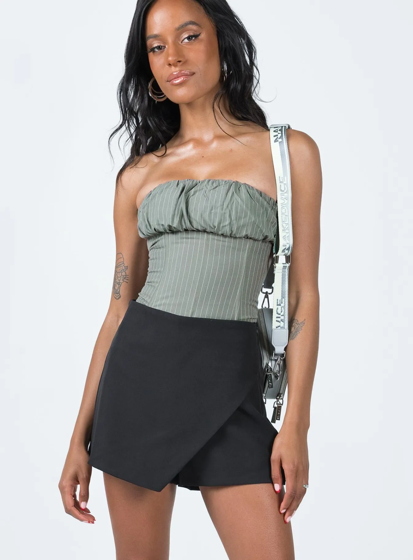 Princess Polly Indianna Cross Over Skort Black Hot
