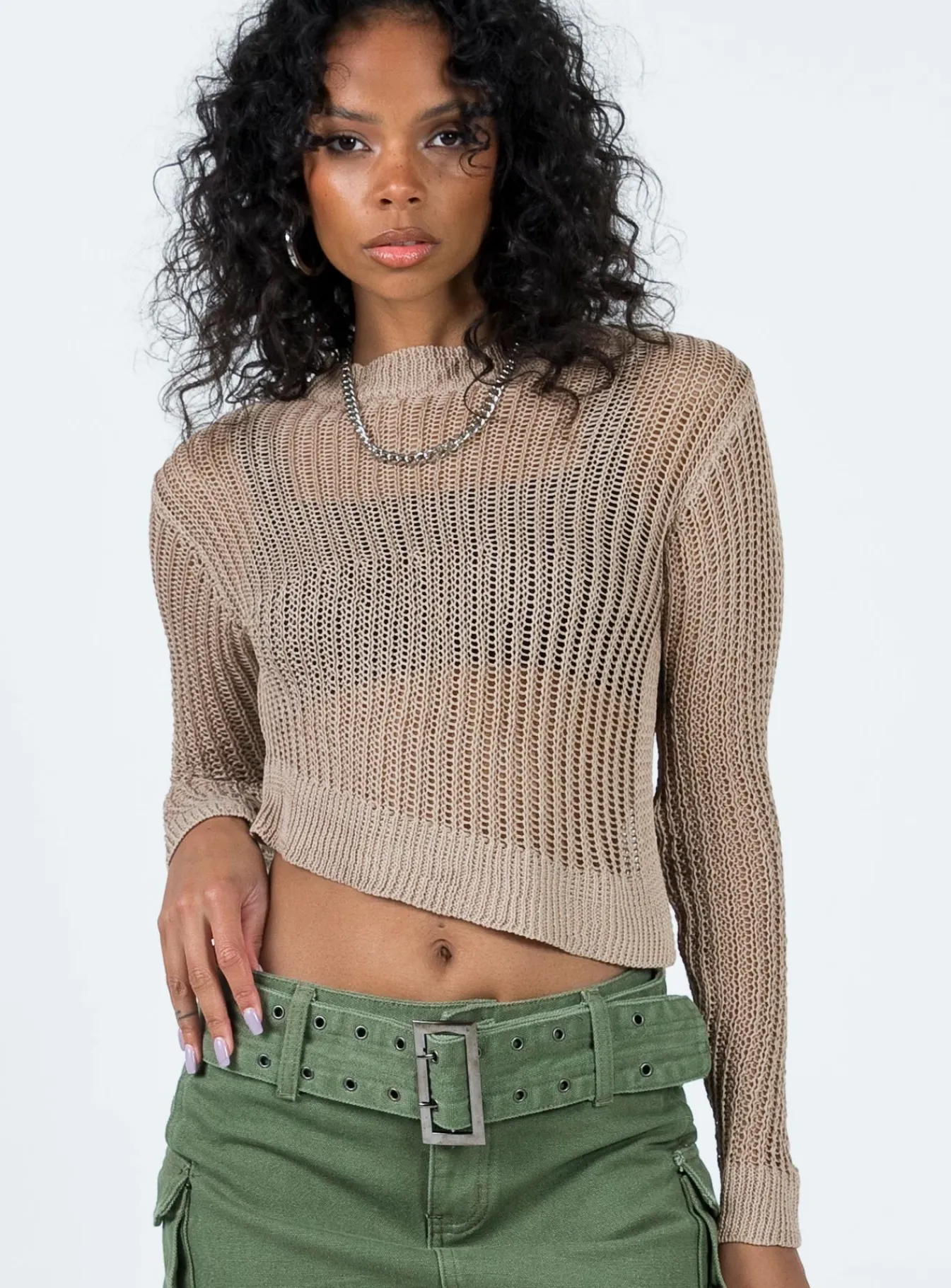Princess Polly Indianna Sweater Beige Outlet