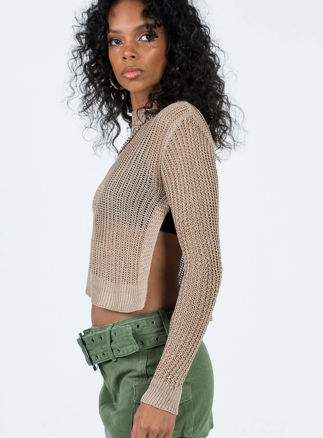Princess Polly Indianna Sweater Beige Outlet