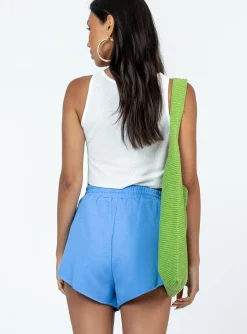 Princess Polly Ines Fleece Shorts  Blue Flash Sale