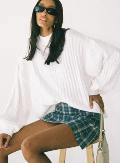 Princess Polly Innerbloom Oversized Sweater  White New
