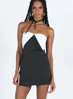 Princess Polly Irena Strapless Mini Dress Black / White Store