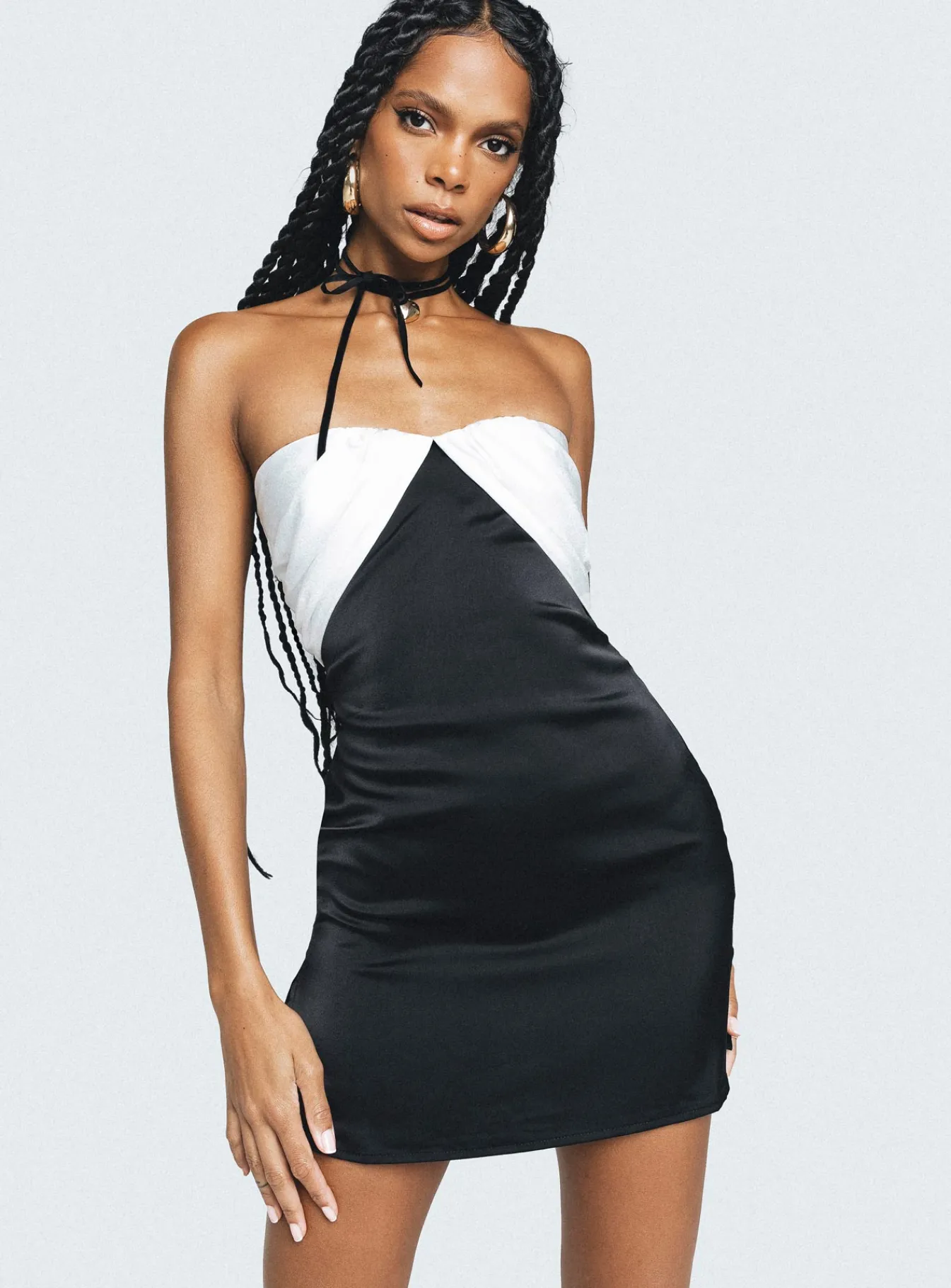 Princess Polly Irena Strapless Mini Dress Black / White Store