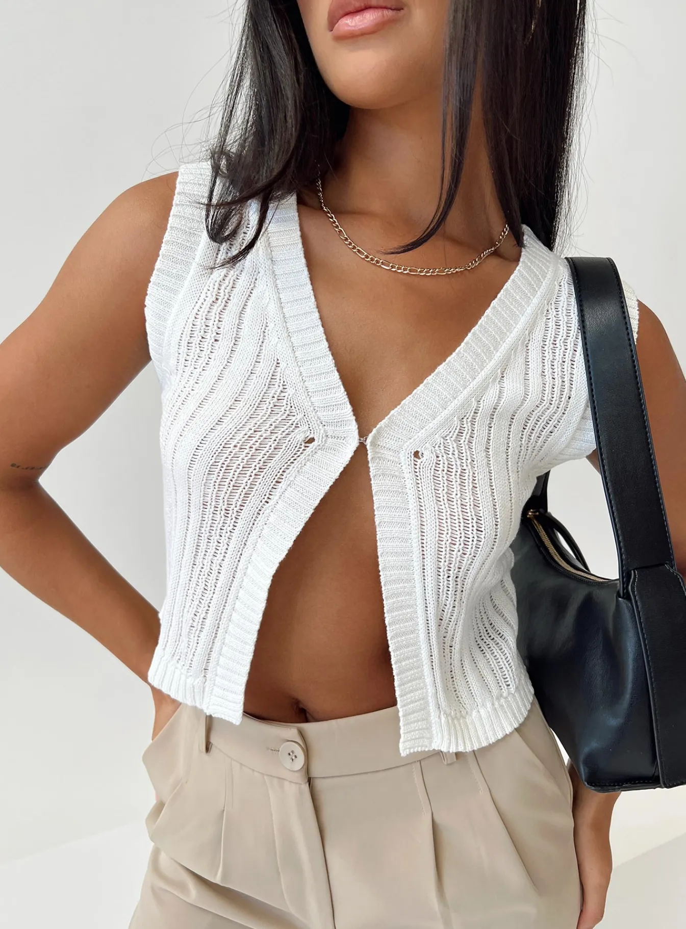 Princess Polly Issac Knit Vest White Online