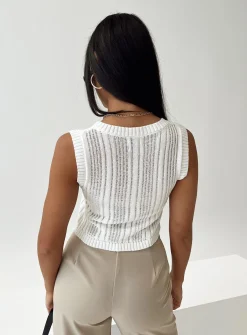 Princess Polly Issac Knit Vest White Online