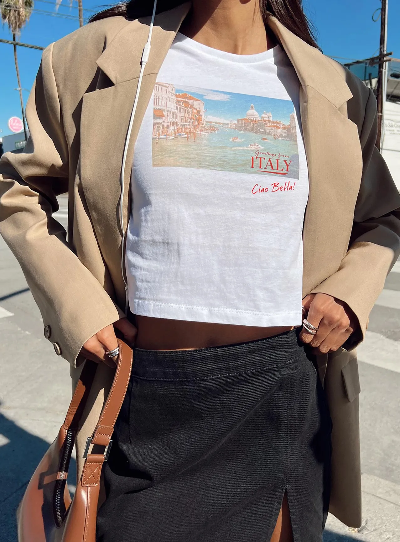 Princess Polly Italy Love Tee Ivory Cheap