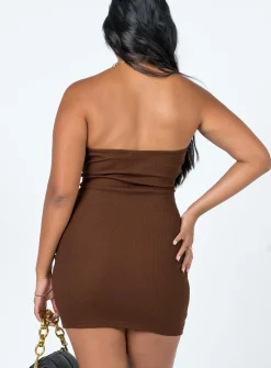 Princess Polly Iva Mini Dress Brown Best Sale