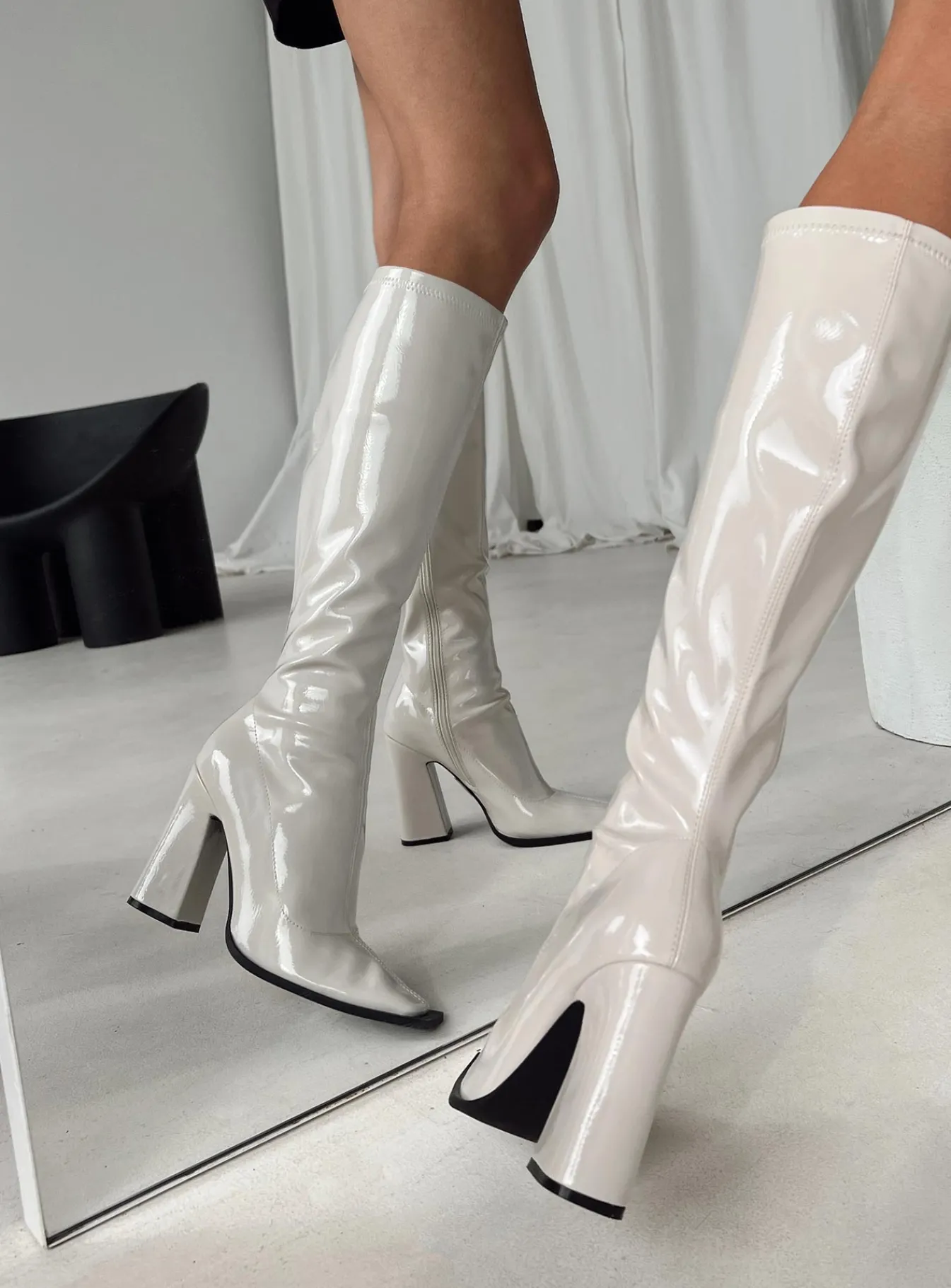 Princess Polly Ivanna Boots Off White Sale