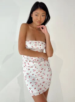 Princess Polly Ivy Corset Mini Dressfloral   White New