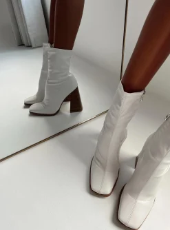 Princess Polly Izuka Ankle Boots White Best