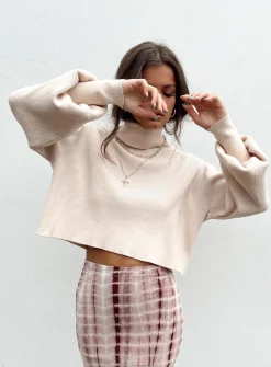 Princess Polly Izzy Turtleneck Sweater Cream   Off White Discount