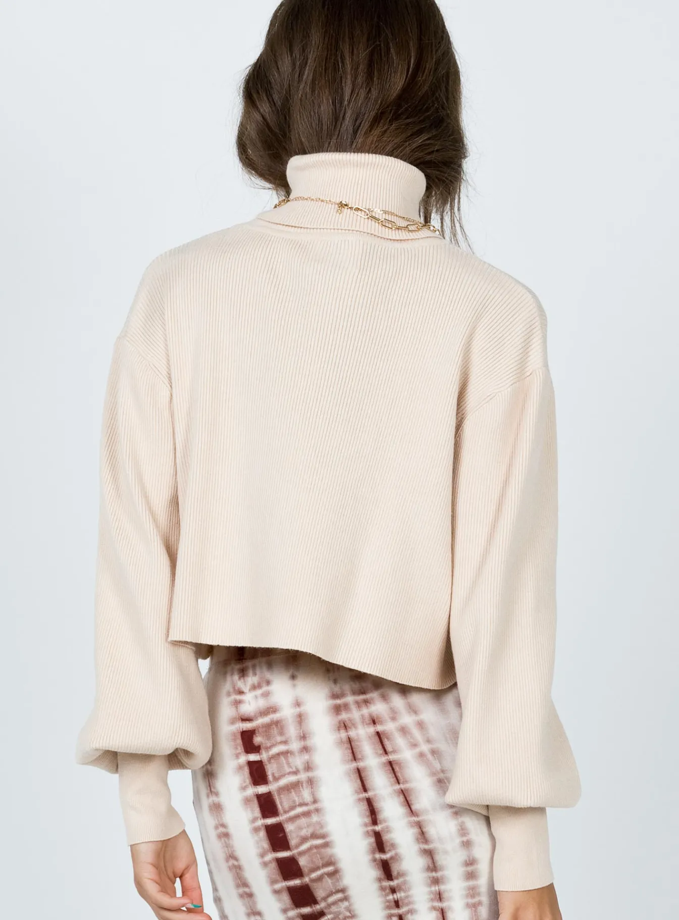 Princess Polly Izzy Turtleneck Sweater Cream Off White Discount