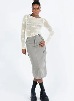 Princess Polly Jacko Midi Cargo Skirt Olive Green Best