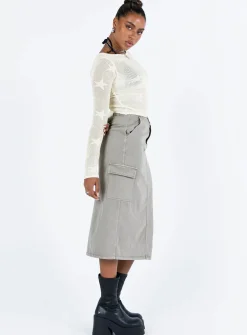 Princess Polly Jacko Midi Cargo Skirt Olive Green Best