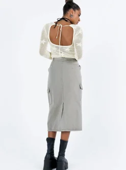 Princess Polly Jacko Midi Cargo Skirt Olive Green Best
