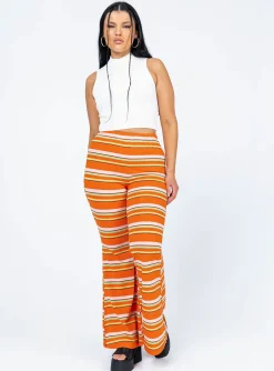 Princess Polly Jackson Knit Pants Orange Shop