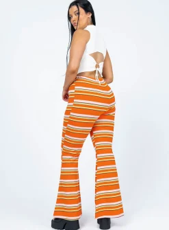 Princess Polly Jackson Knit Pants Orange Shop