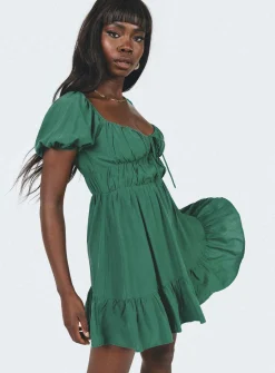Princess Polly Jacquie Mini Dress  Green Hot