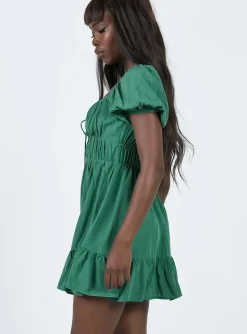 Princess Polly Jacquie Mini Dress  Green Hot