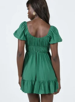 Princess Polly Jacquie Mini Dress  Green Hot