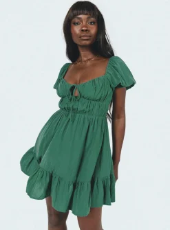 Princess Polly Jacquie Mini Dress  Green Hot