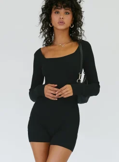 Princess Polly Jaden Romper  Black Discount