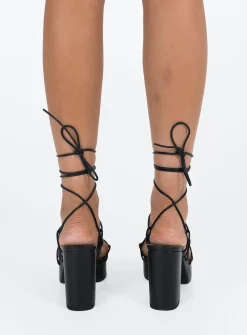 Princess Polly Jae Platform Strappy Heels Black Sale