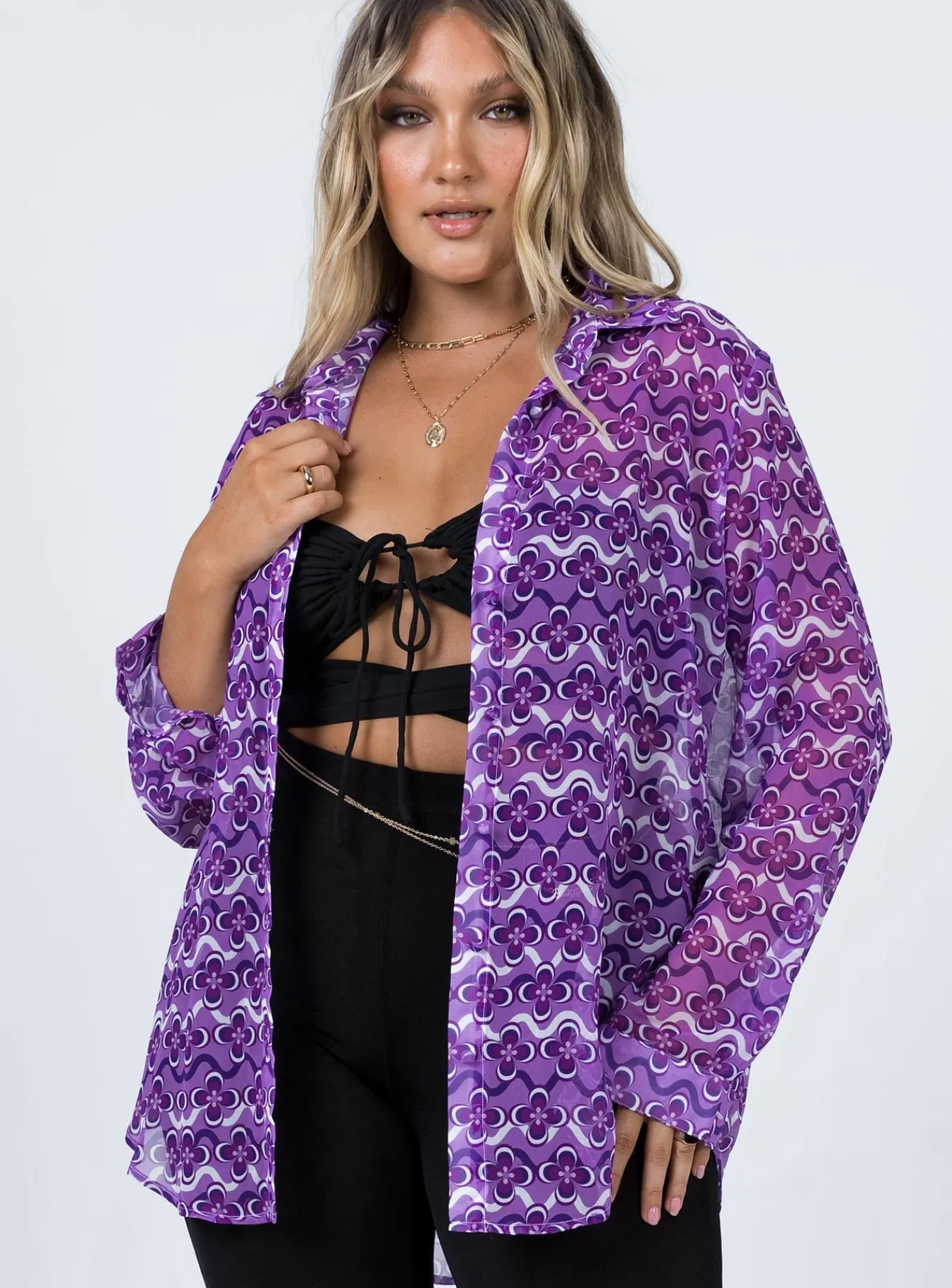 Princess Polly Janelle Shirt Purple Outlet